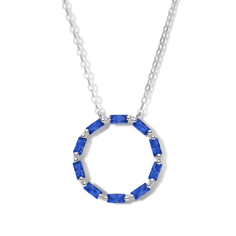 Miniaturbild: Collier Kreis mit 10 Zirkonia in Baguetteschliff Silber 925/- TL51067