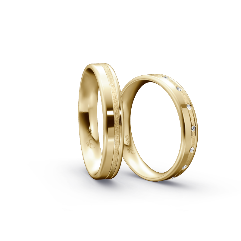 Miniaturbild: Trauringe TL1396 - Gelbgold (Poliert / Eismatt) | Eheringe aus Gold