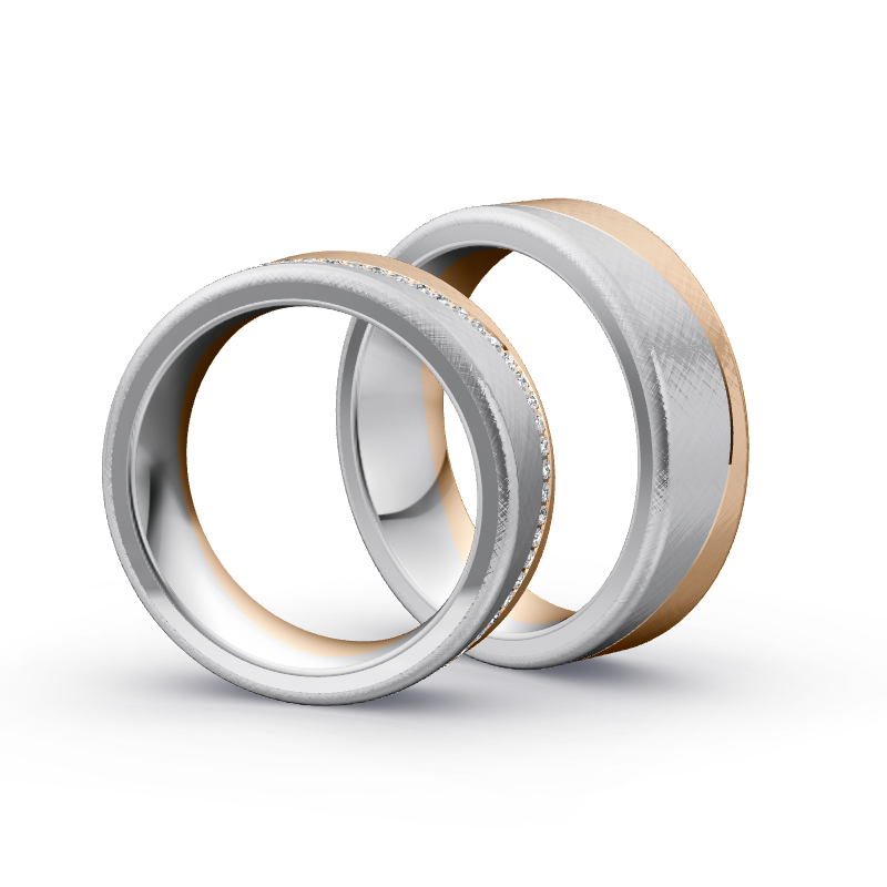 Miniaturbild: Trauringe TL3223 - Roségold/Weißgold