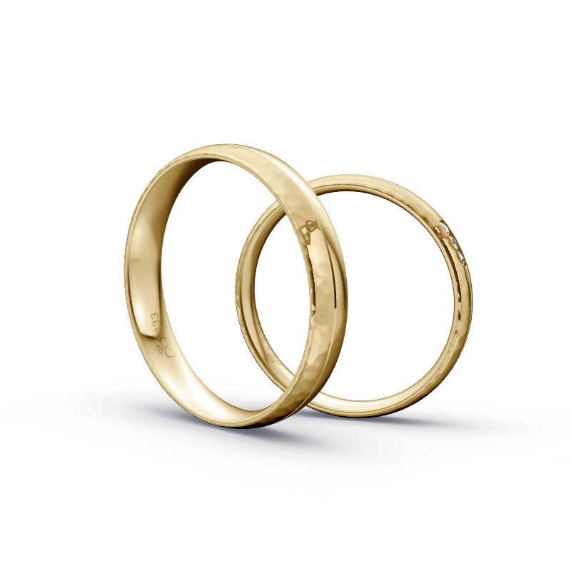 Miniaturbild: Trauringe TL3826 - Gelbgold (Poliert / Hammerschlag poliert) | Eheringe aus Gold