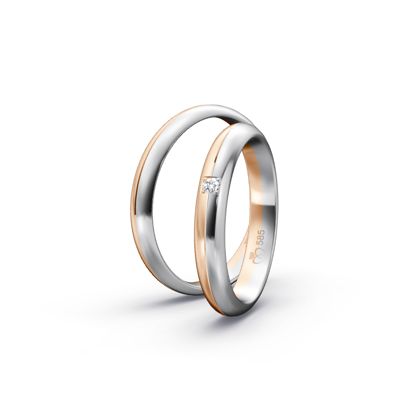Miniaturbild: Trauringe TL5655 - Rotgold/Weißgold