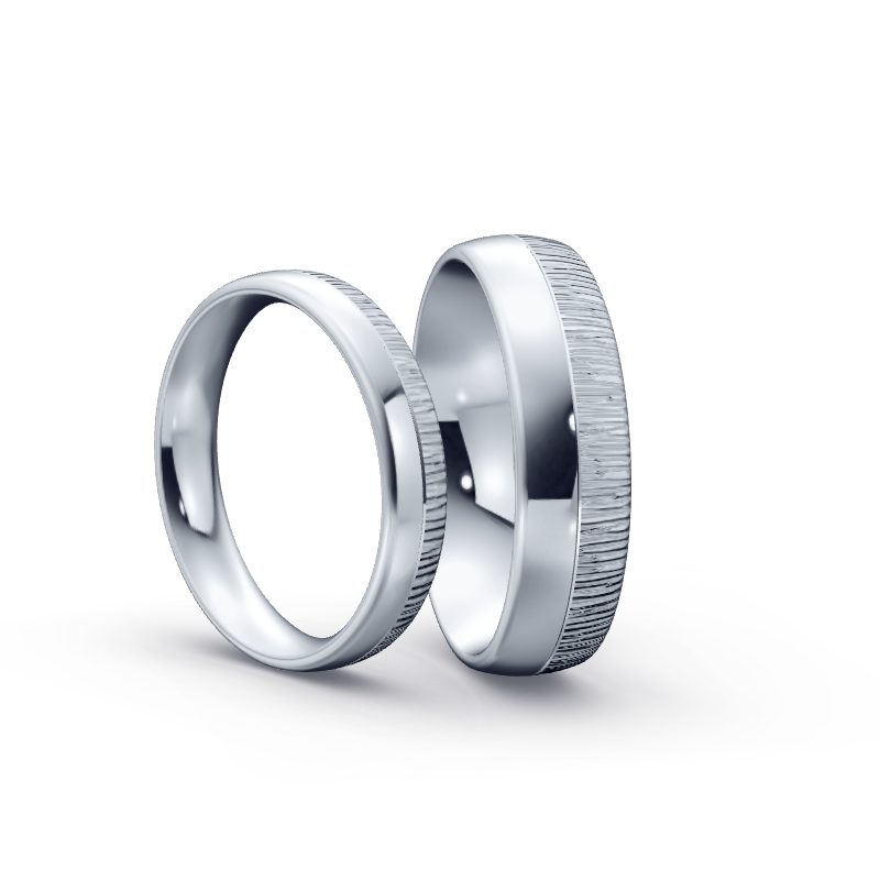 Miniaturbild: Trauringe TL9976 - Platin (Quermatt grob / poliert) mit 1 Prinzess