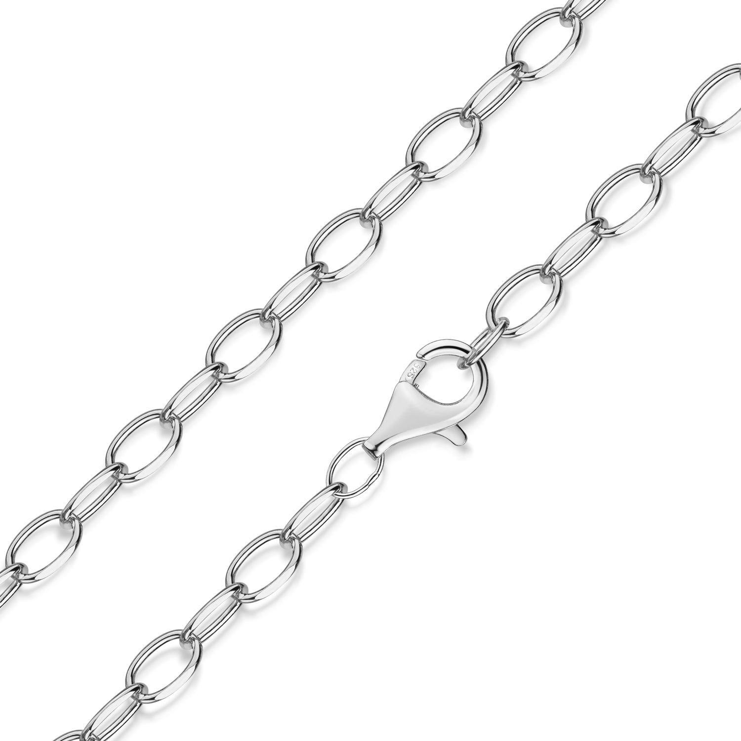 Ankerkette diamantiert 3.5mm breit Silber 925/-, Silber TL09288