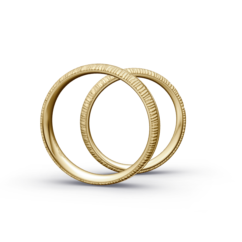 Miniaturbild: Trauringe TL9738 - Gelbgold (Quermatt grob / poliert) | Eheringe aus Gold