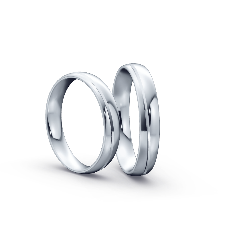 Miniaturbild: Trauringe TL1118 - Platin (Poliert) mit 3 Brillanten