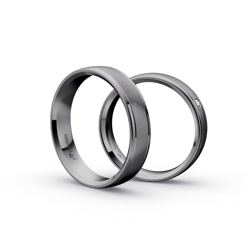 Miniaturbild: Trauringe TL8476 - Tantal (Poliert / Schrägmatt) | 999er Tantal Ring