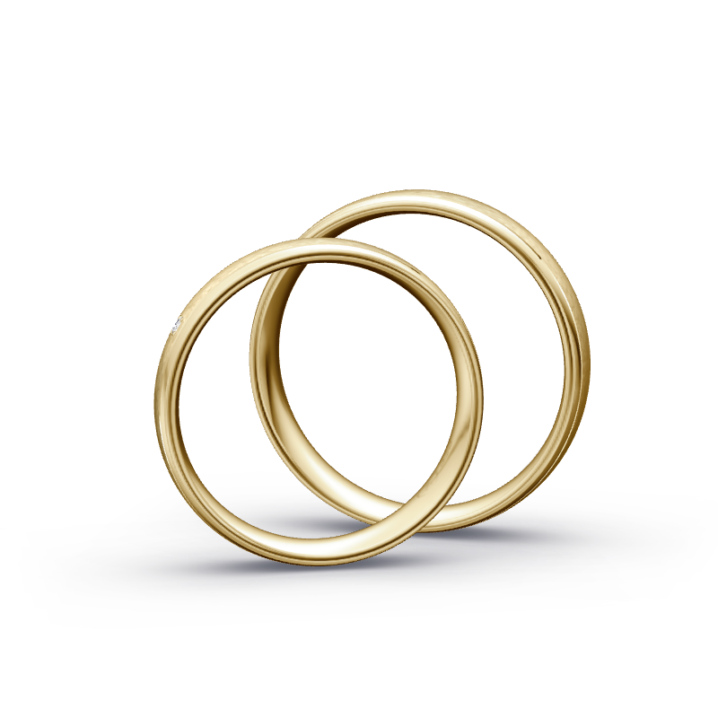 Miniaturbild: Trauringe TL2261 - Gelbgold (Poliert / Eismatt) | Eheringe aus Gold
