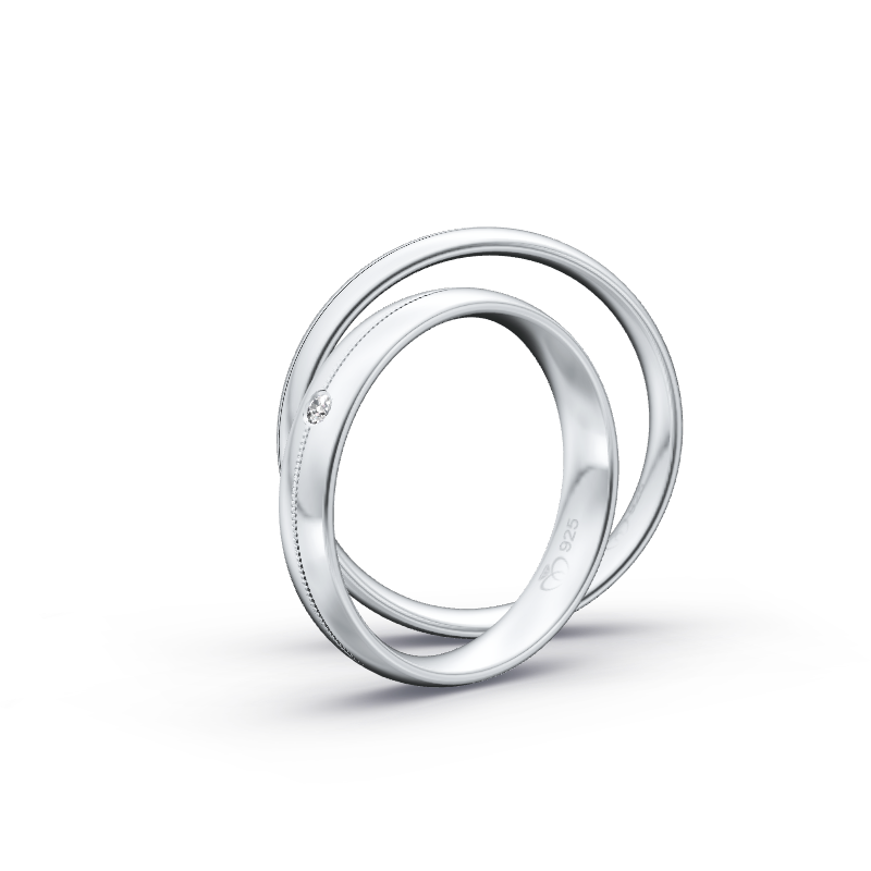 Miniaturbild: Ringpaar TL5571 - Silber