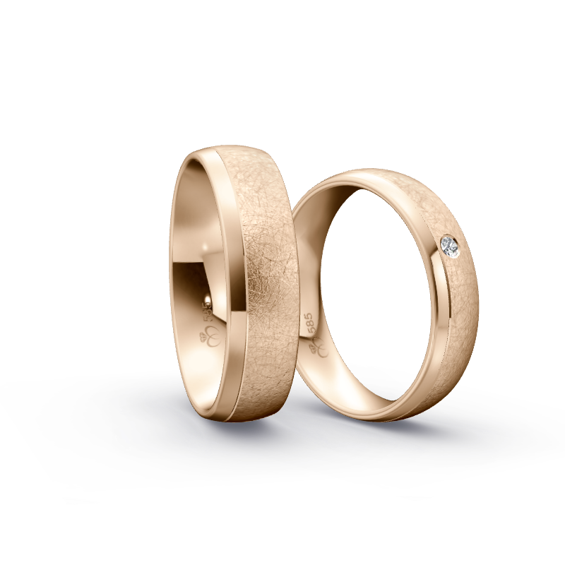 Miniaturbild: Trauringe TL1538 - Roségold (Poliert / Eismatt) | Eheringe aus Gold