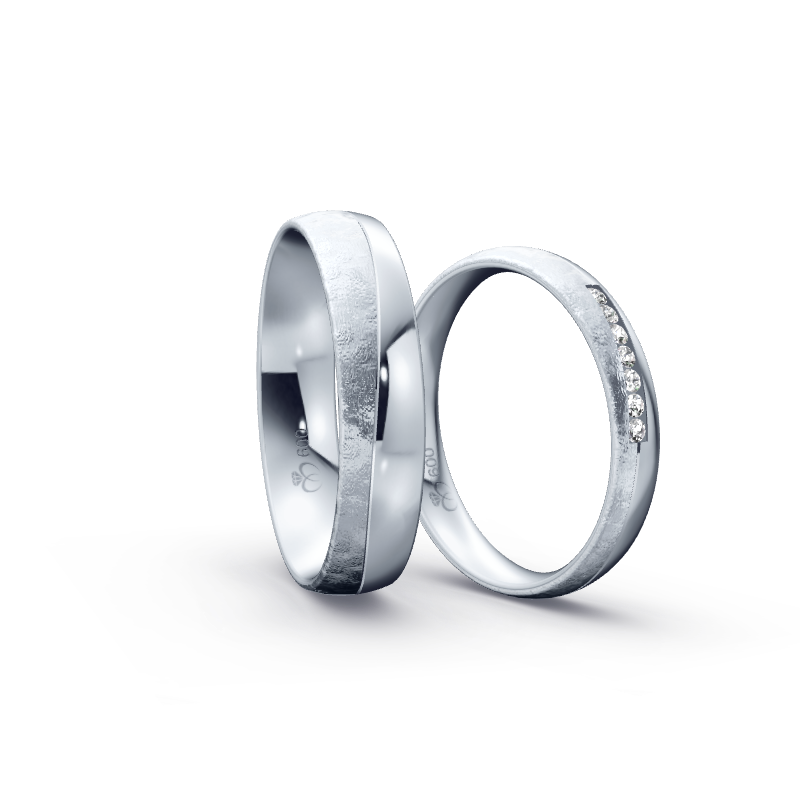 Miniaturbild: Trauringe TL3597 - Platin (Spezialeismatt / poliert) mit 1 Brillant