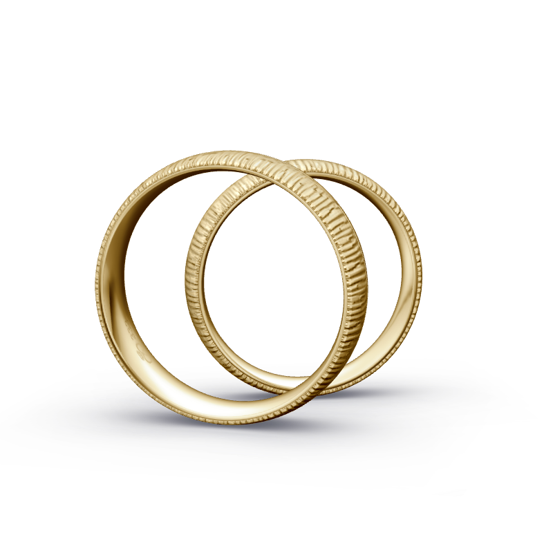 Miniaturbild: Trauringe TL9565 - Gelbgold (Quermatt grob / poliert) | Eheringe aus Gold
