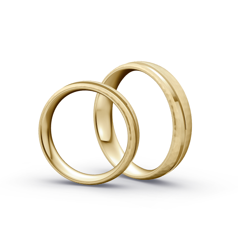Miniaturbild: Trauringe TL5487 - Gelbgold (Hammerschlag matt) | Eheringe aus Gold