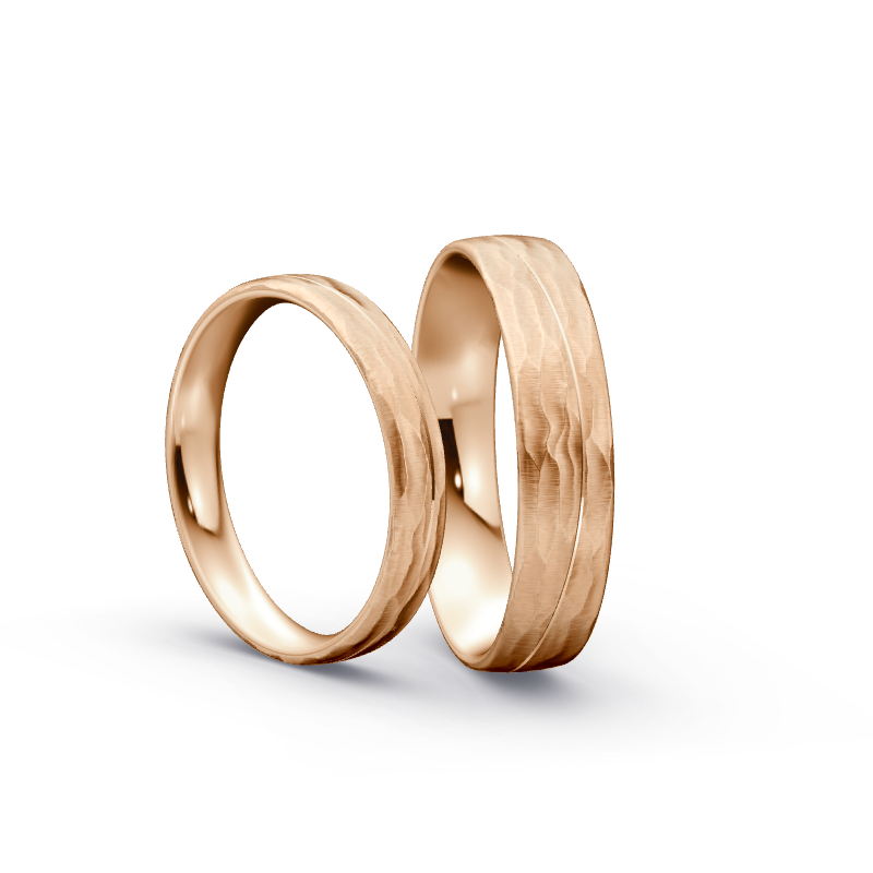 Miniaturbild: Trauringe TL9656 - Rotgold (Relief längs) | Eheringe aus Gold