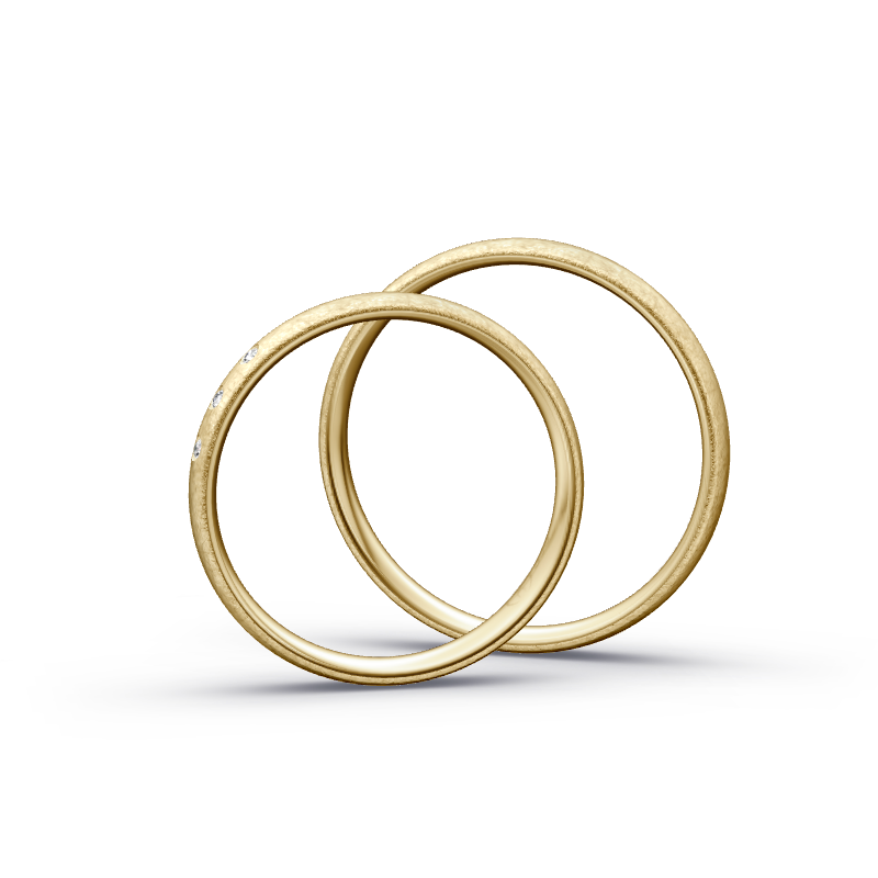 Miniaturbild: Trauringe TL8990 - Gelbgold (Eismatt) | Eheringe aus Gold
