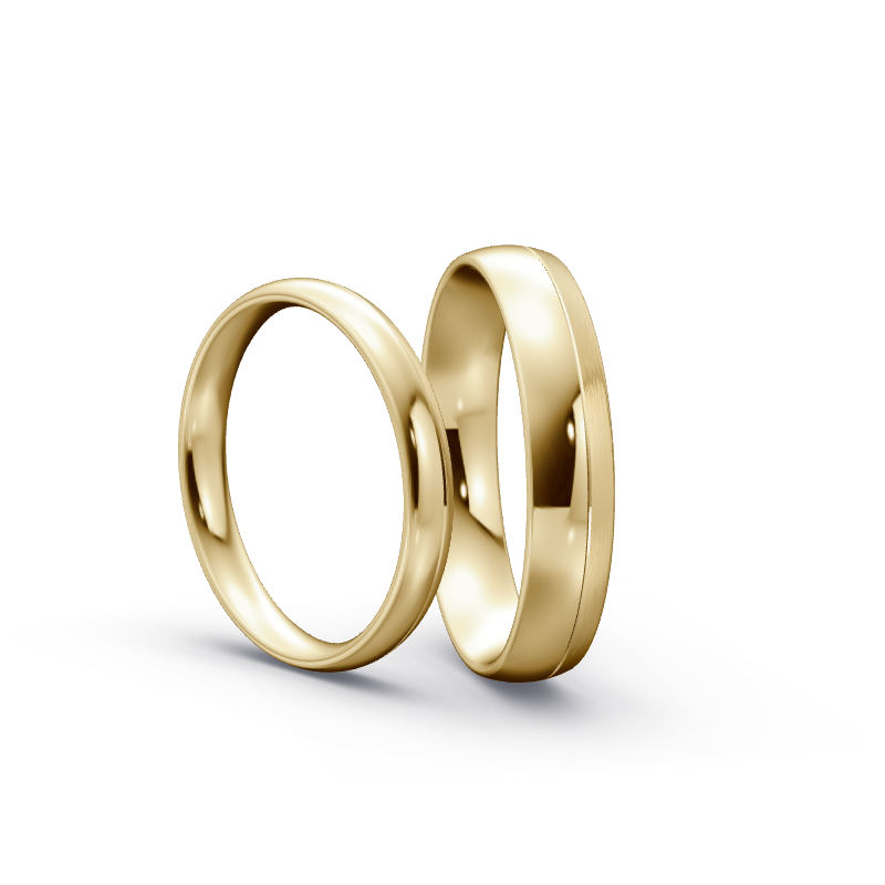 Miniaturbild: Trauringe TL4801 - Gelbgold (Poliert / Strichmatt) | Eheringe aus Gold