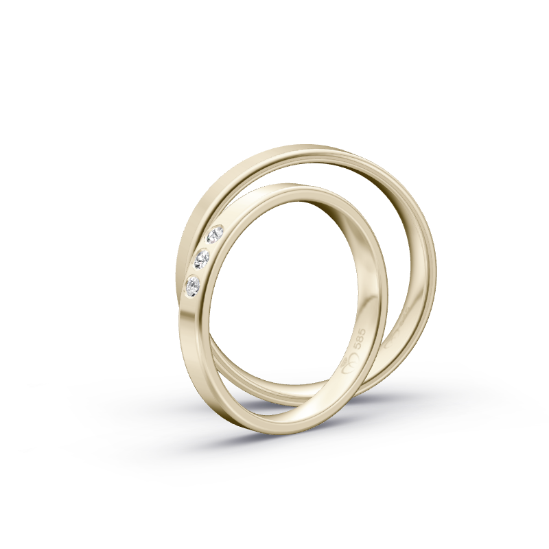 Miniaturbild: Trauringe TL8103 - Chamois (Altweißgold)