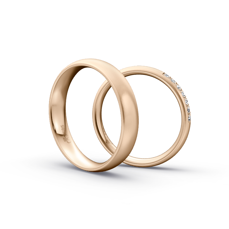 Miniaturbild: Trauringe TL1558 - Roségold (Sandmatt fein) | Eheringe aus Gold