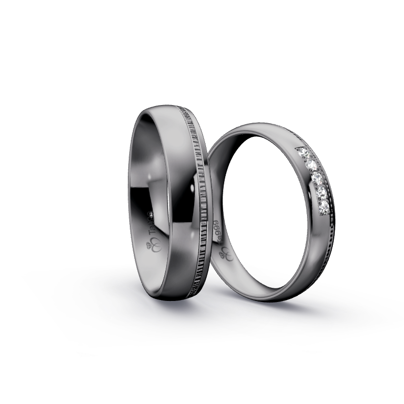 Miniaturbild: Trauringe TL4831 - Tantal (Quermatt grob / poliert) | 999er Tantal Ring