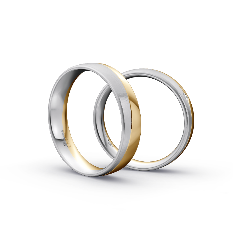 Miniaturbild: Trauringe TL4717 - Gelbgold/Weißgold