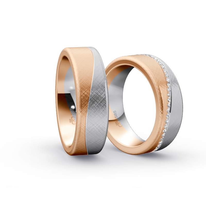 Miniaturbild: Trauringe TL3223 - Rotgold/Weißgold