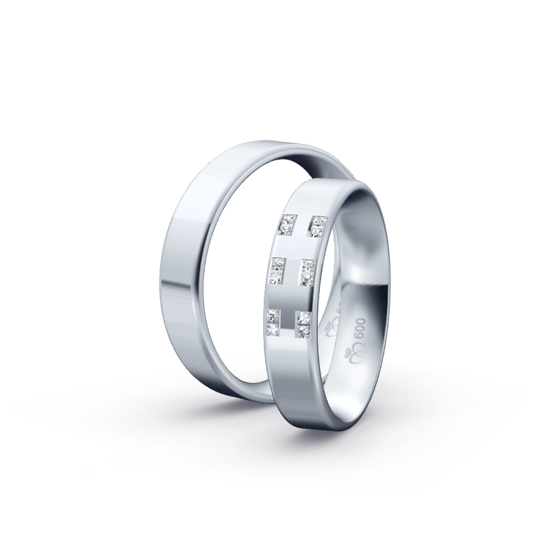 Miniaturbild: Trauringe TL5626 - Platin (Poliert) mit 6 Brillanten