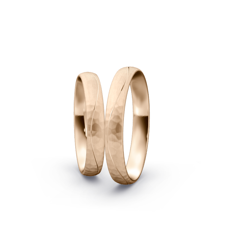 Miniaturbild: Trauringe TL1382 - Roségold (Hammerschlag matt) | Eheringe aus Gold