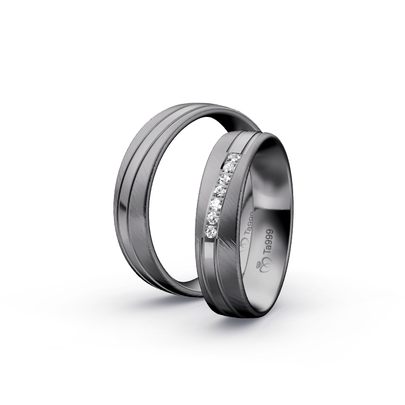 Miniaturbild: Trauringe TL8577 - Tantal (Schrägmatt / Poliert) | 999er Tantal Ring