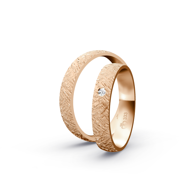 Miniaturbild: Trauringe TL1246 - Rotgold (Finnenschlag kreuz) | Eheringe aus Gold