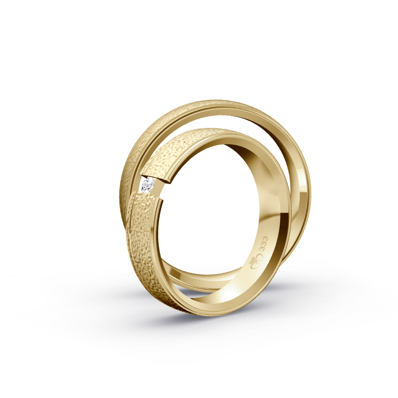 Miniaturbild: Trauringe TL4984 - Gelbgold (Frost) | Eheringe aus Gold