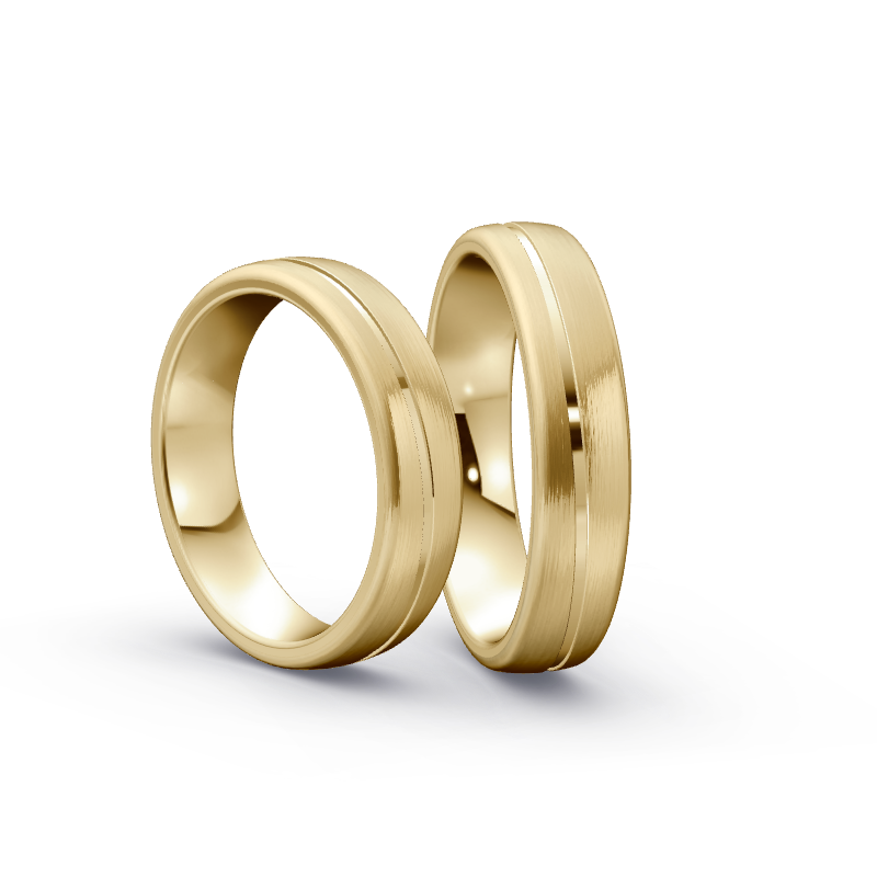 Miniaturbild: Trauringe TL4107 - Gelbgold (Strichmatt) | Eheringe aus Gold