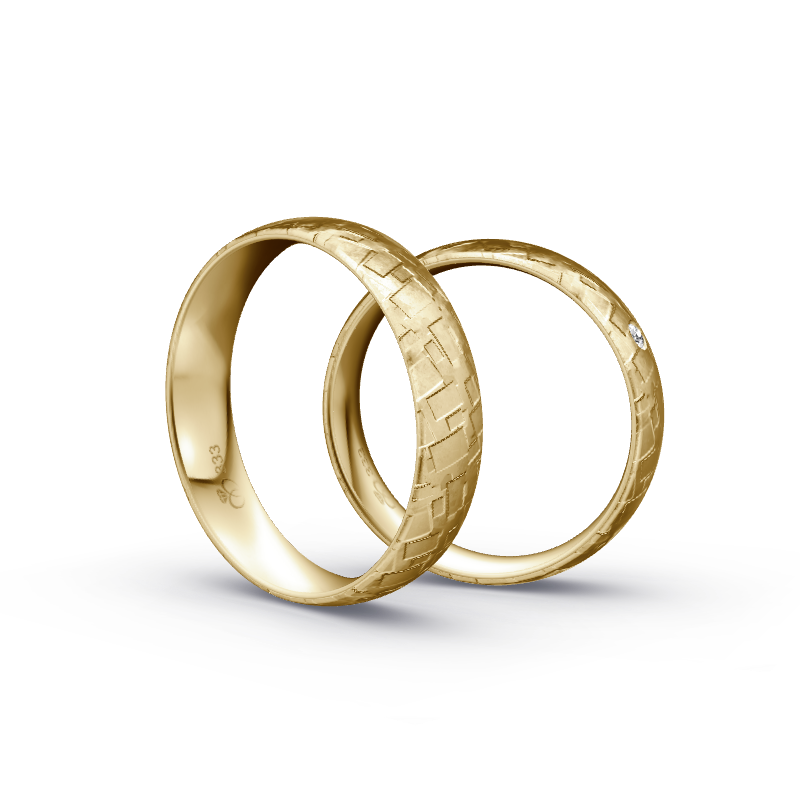 Miniaturbild: Trauringe TL9159 - Gelbgold (Geflecht Fliesmatt) | Eheringe aus Gold