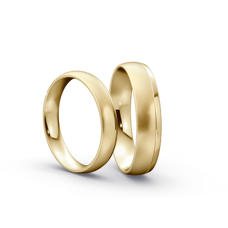 Thumbnail: Trauringe TL6980 - Gelbgold (Poliert / Sandmatt fein) | Eheringe aus Gold