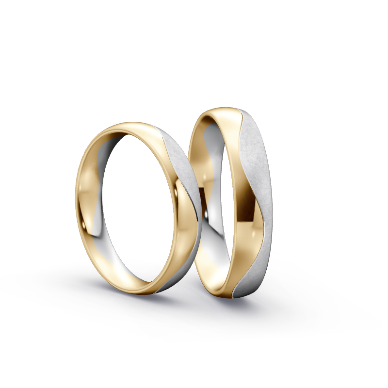 Miniaturbild: Trauringe TL8834 - Gelbgold/Weißgold