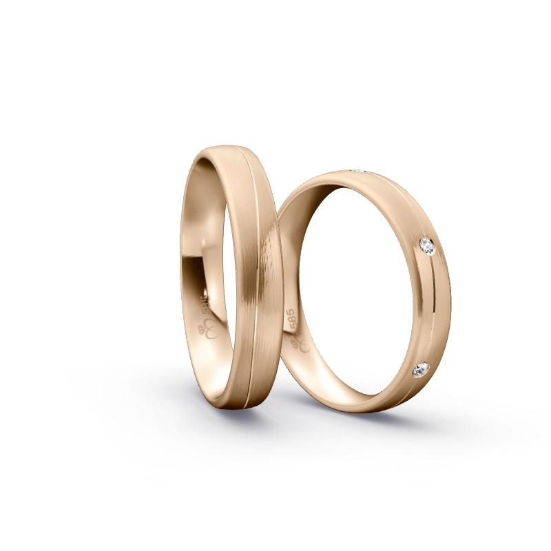 Miniaturbild: Trauringe TL1605 - Roségold (Strichmatt) | Eheringe aus Gold