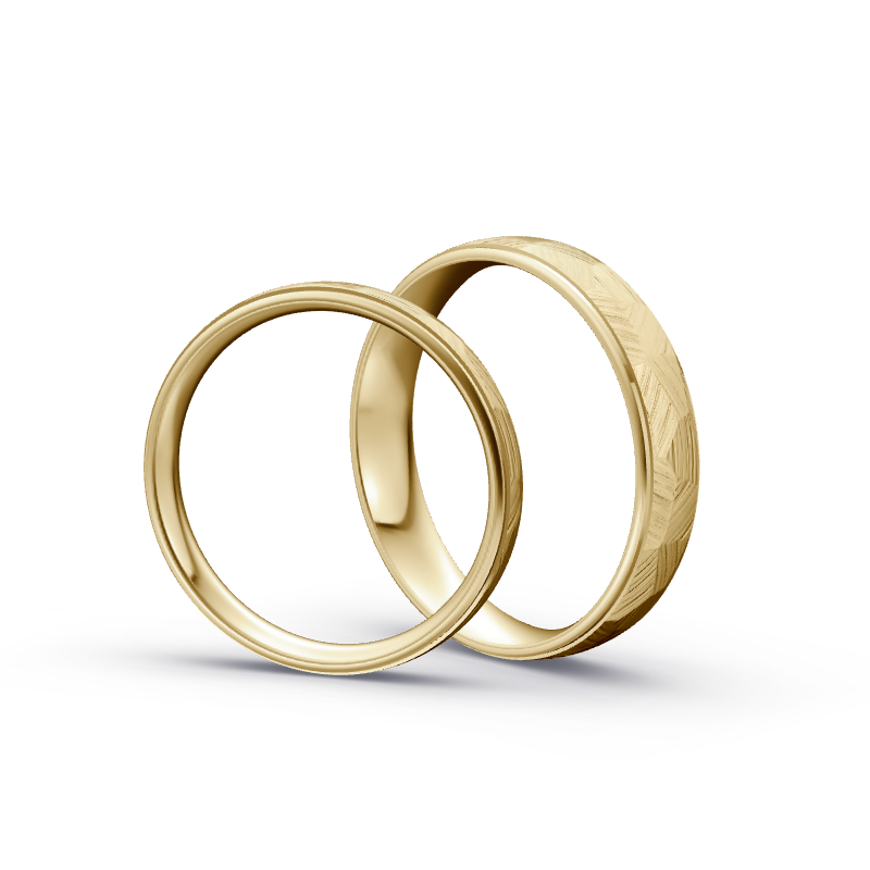 Miniaturbild: Trauringe TL2106 - Gelbgold (Poliert / Fels) | Eheringe aus Gold