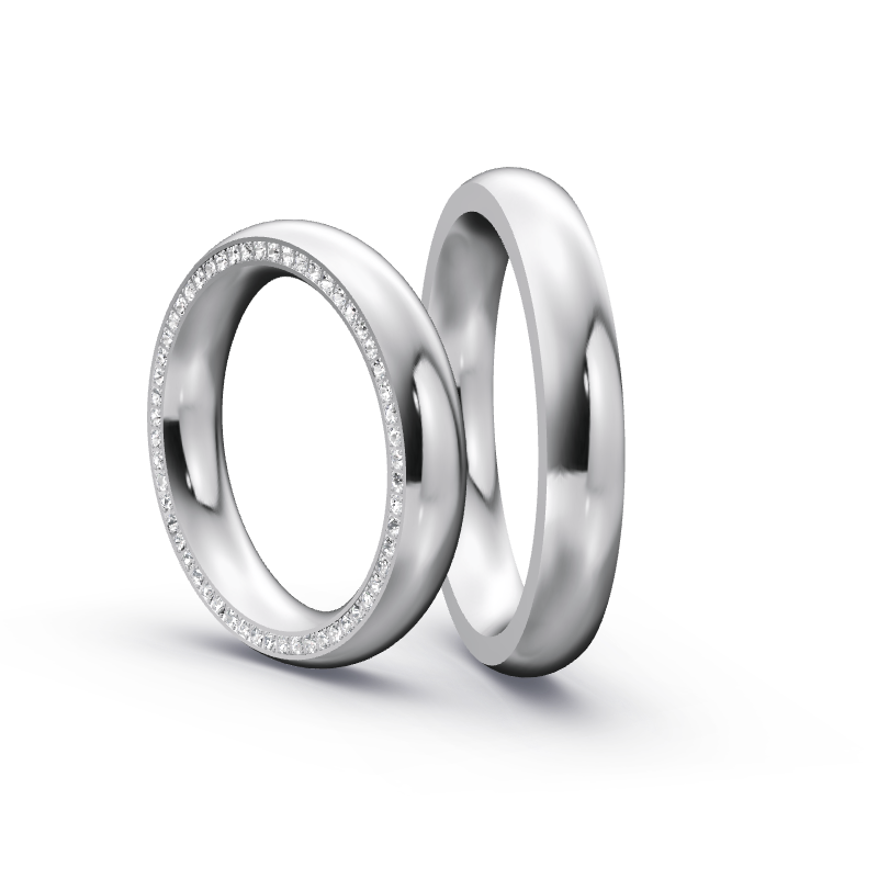 Miniaturbild: Trauringe TL8747 - Weißgold (Poliert) | Eheringe aus Gold