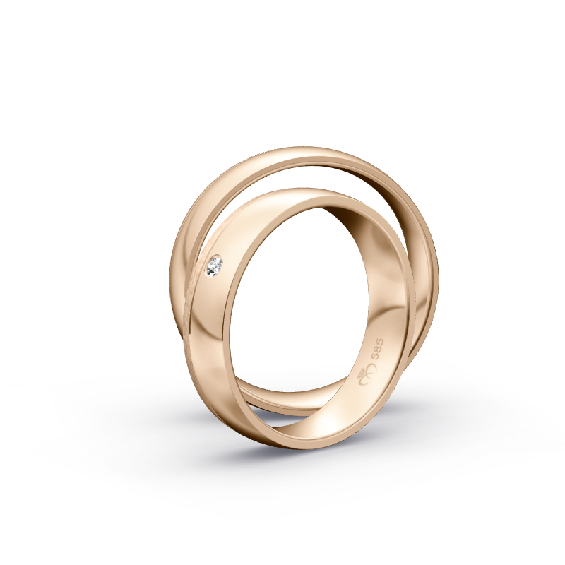 Miniaturbild: Trauringe TL3042 - Roségold (Poliert / Eismatt) | Eheringe aus Gold