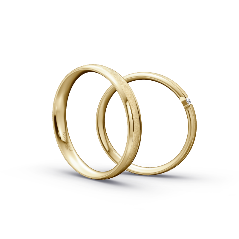 Miniaturbild: Trauringe TL8118 - Gelbgold (Poliert / Eismatt) | Eheringe aus Gold