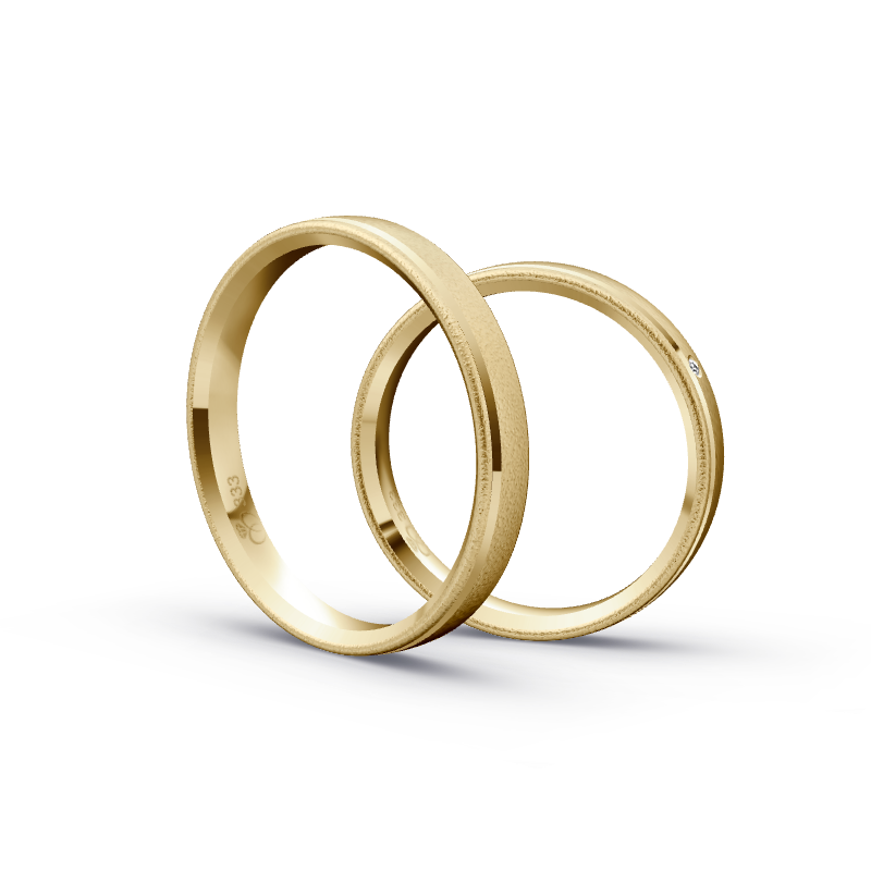 Miniaturbild: Trauringe TL7627 - Gelbgold (Schlagbürste grob) | Eheringe aus Gold
