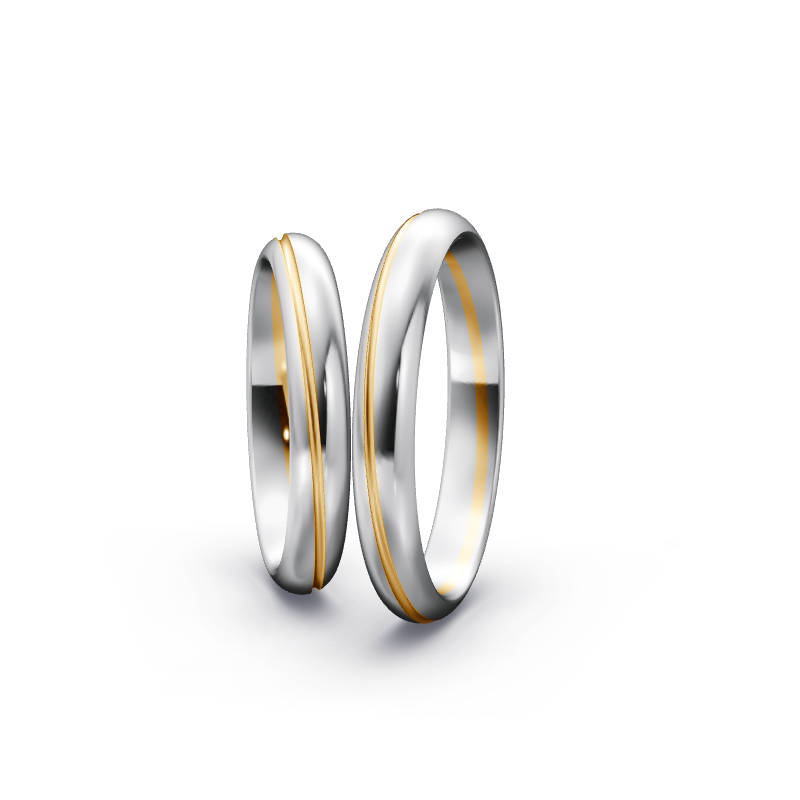 Miniaturbild: Trauringe TL4857 - Sattgelb-Gold/Weißgold