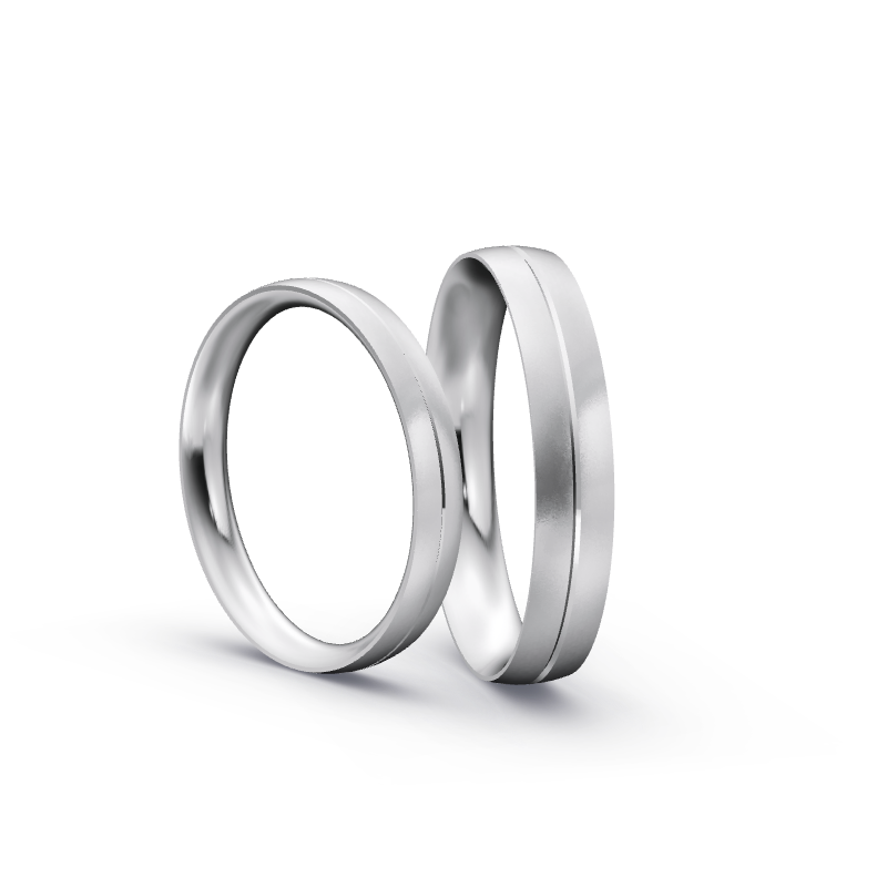 Miniaturbild: Trauringe TL3593 - Weißgold (Sandmatt fein) | Eheringe aus Gold