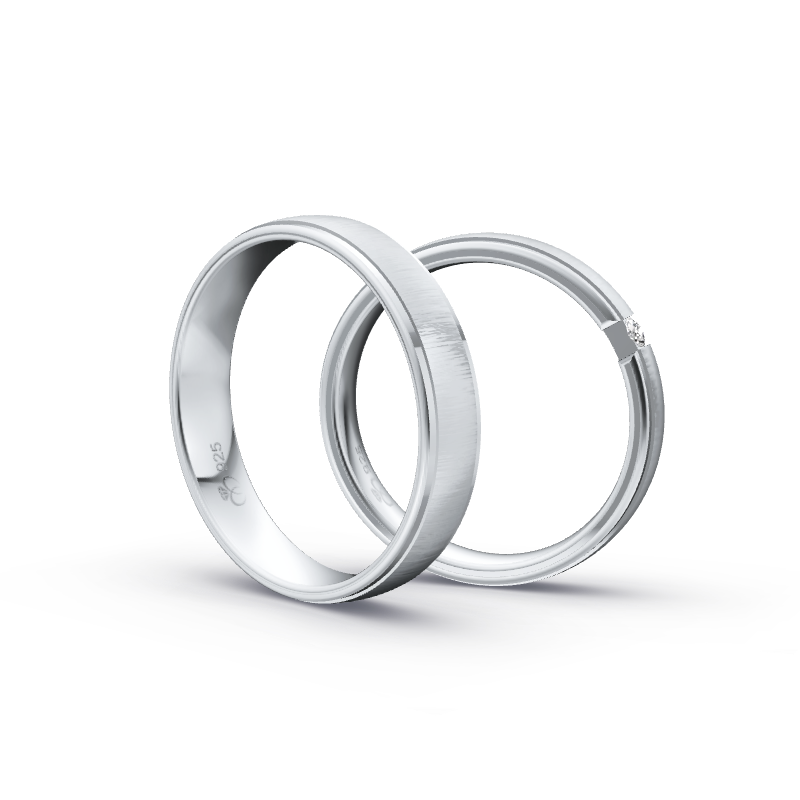 Miniaturbild: Ringpaar TL9705 - Silber
