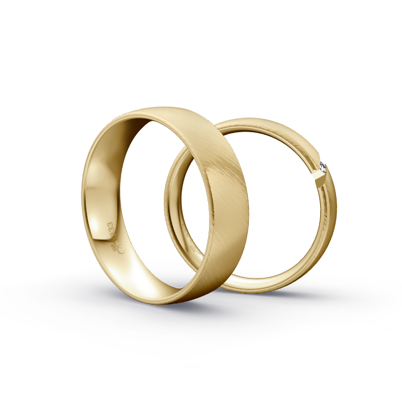 Miniaturbild: Trauringe TL9387 - Gelbgold (Schrägmatt) | Eheringe aus Gold