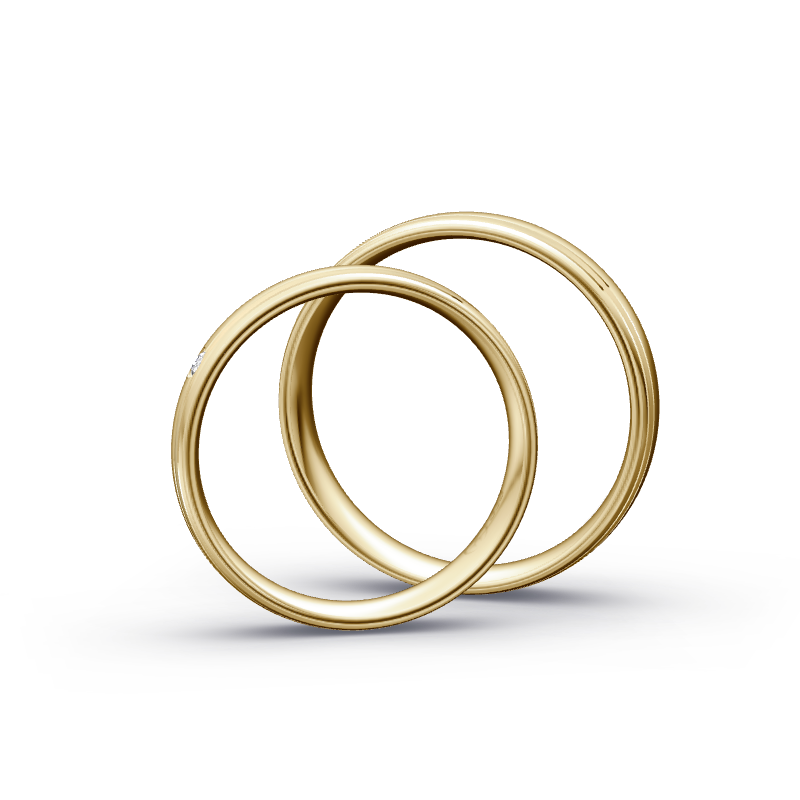 Miniaturbild: Trauringe TL9361 - Gelbgold (Poliert / Strichmatt) | Eheringe aus Gold