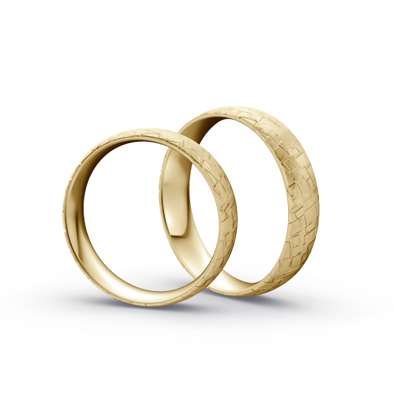 Miniaturbild: Trauringe TL9159 - Gelbgold (Geflecht Fliesmatt) | Eheringe aus Gold