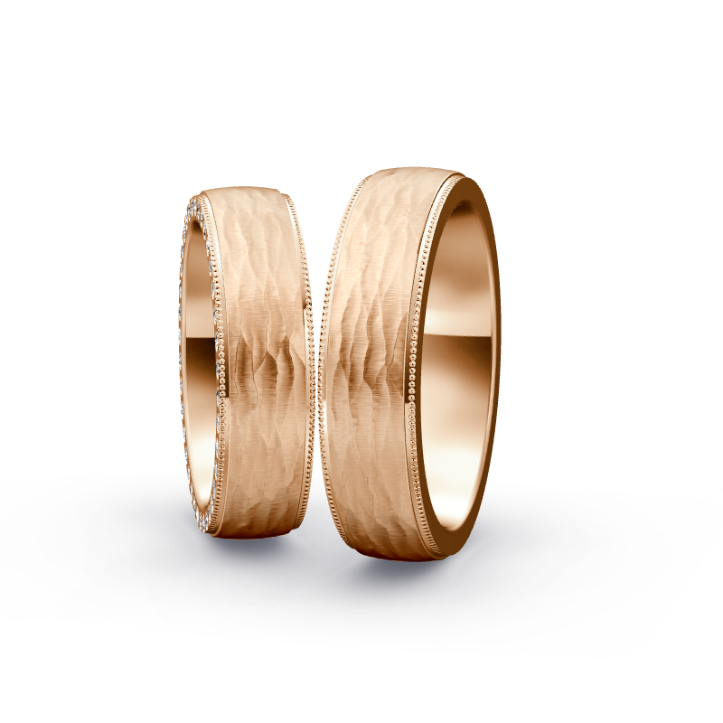 Miniaturbild: Trauringe TL9585 - Rotgold (Relief längs) | Eheringe aus Gold