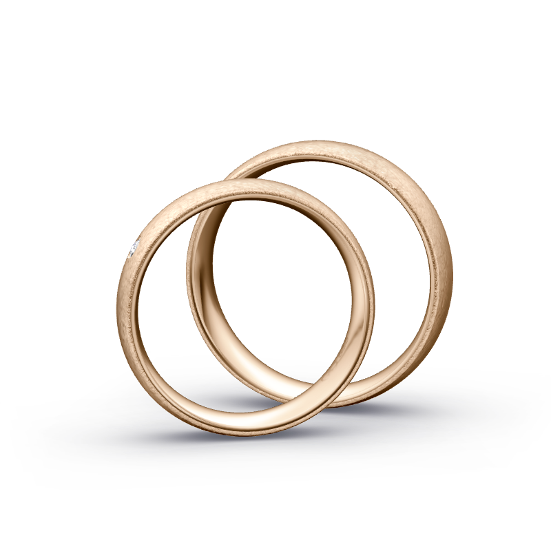 Miniaturbild: Trauringe TL1538 - Roségold (Poliert / Eismatt) | Eheringe aus Gold