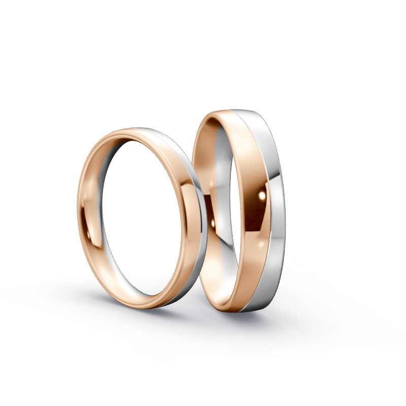Miniaturbild: Trauringe TL3079 - Rotgold/Weißgold
