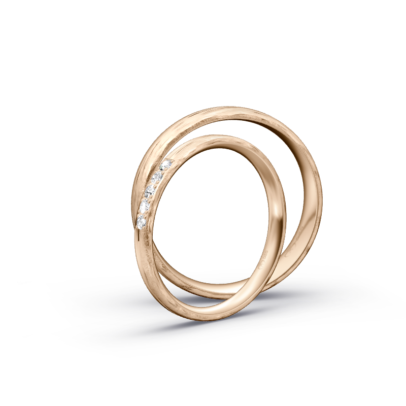 Miniaturbild: Trauringe TL3756 - Roségold (Wasserfall / poliert) | Eheringe aus Gold