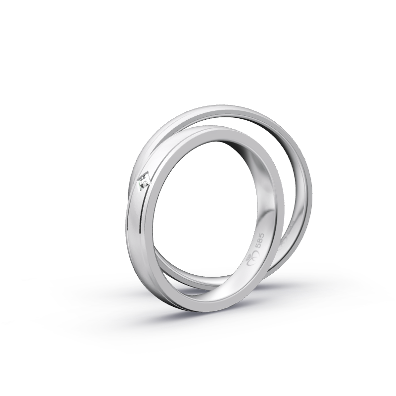 Miniaturbild: Trauringe TL8956 - Weißgold (Sandmatt fein) | Eheringe aus Gold